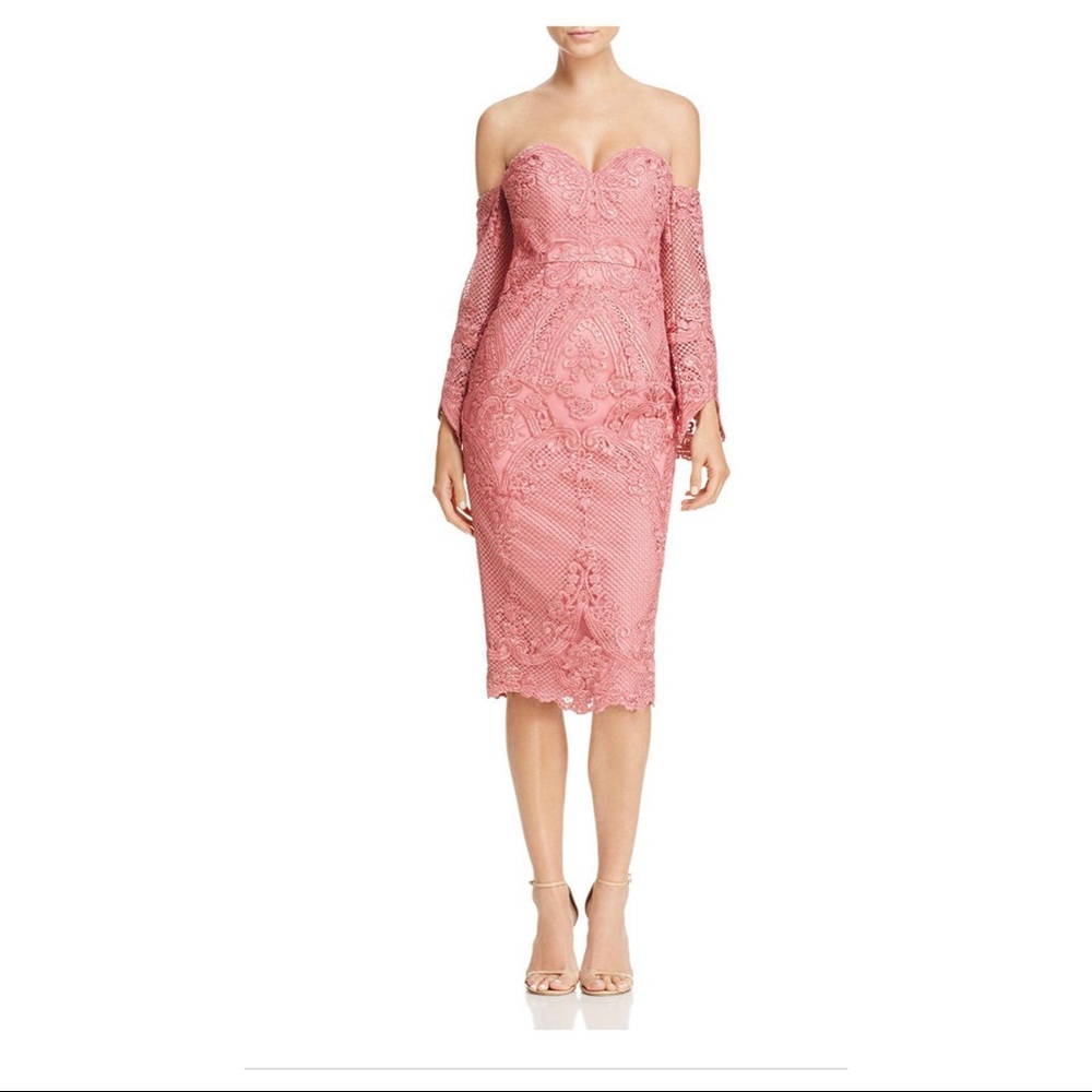 BRAND NEW W/ TICKET Pink Lace Evening dress - Picture 1 of 4